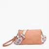 Jen & Co. Izzy Crossbody With Adjustable Guitar Strap In Melon In Orange
