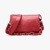 Jen & Co. Izzy Lizard Crossbody Bag With Chain Strap In Red In Red