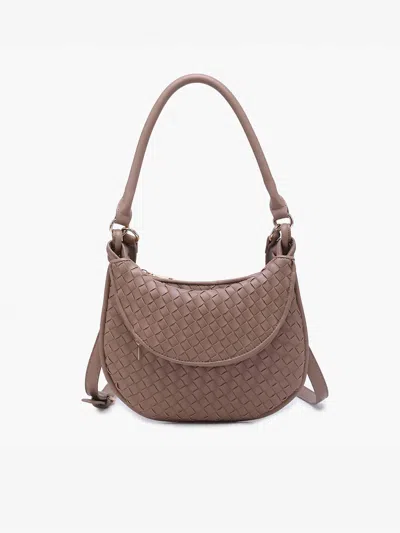Jen & Co. Kaylor Woven Crossbody W/ Pouch In Taupe