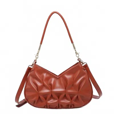 Jen & Co. Matilda Ruched Shoulder Bag In Taupe In Gray