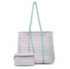 Jen & Co. Meribella Multifunctional Neoprene Tote And Pouch In Multi Stripe In Multi
