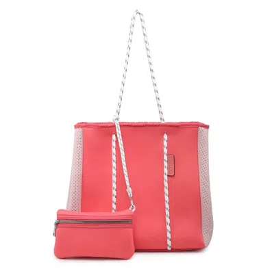 Jen & Co. Meribella Multifunctional Neoprene Tote In Coral In Pink