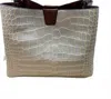 Jen & Co. Tati Croc Bag In Champagne In White