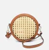 Jen & Co. The Francis Rattan Bohemian Crossbody Bag In Natural/brown In Multi