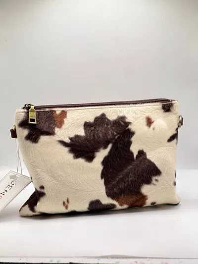 Jen & Co. The Meriam Bag In Cow - Brown In White