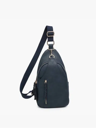 Jen & Co. The Nikki Compartment Crossbody Sling Bag In Navy In Blue