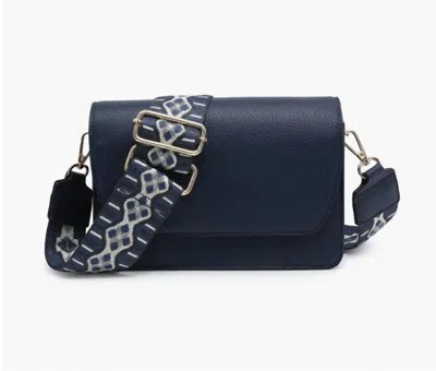Jen & Co. The Noah Guitar Strap Crossbody Bag In Navy In Blue