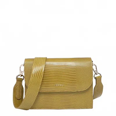Jen & Co. Tokyo Crocodile Embossed Crossbody Bag In Fern In Gold