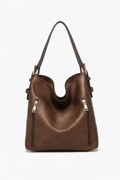 Jen & Co. Women's 2-in-1 Convertible Hobo Bag In Cocoa Pearl In Brown
