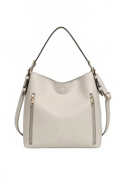 Jen & Co. Women's 2-in-1 Convertible Hobo Bag In Greige Pearl In Gray