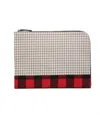 Jen & Co. Women's Adele Clutch Bag In Houndstooth-red