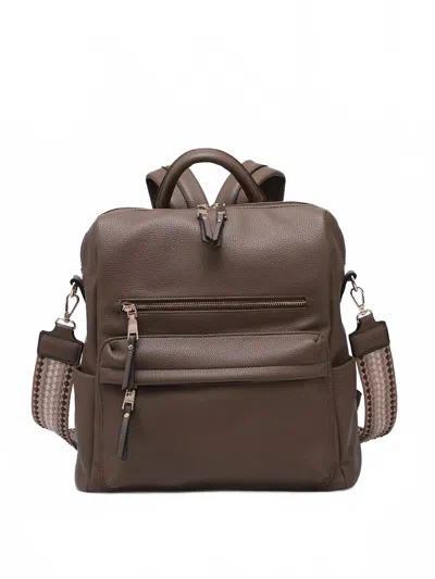 Jen & Co. Women's Amelia Convertible Backpack W/ Guitar Strap In Ash Brown In Multi