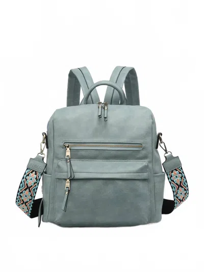 Jen & Co. Women's Amelia Convertible Backpack With Guitar Strap In Teal In Blue