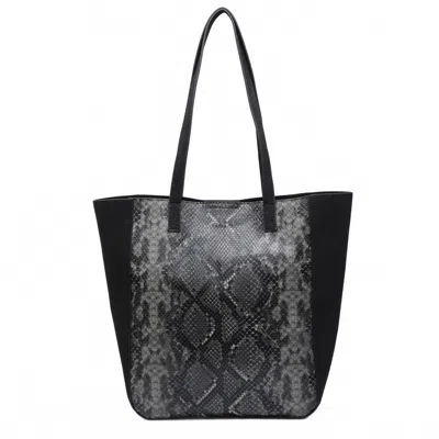 Jen & Co. Women's Animal Print Bag In A Bag Tote In Charcoal In Black