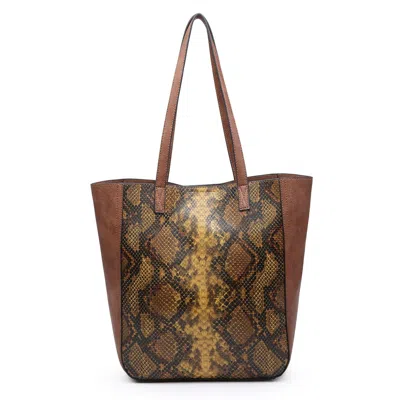 Jen & Co. Women's Animal Print Bag In A Bag Tote In Mustard In Brown