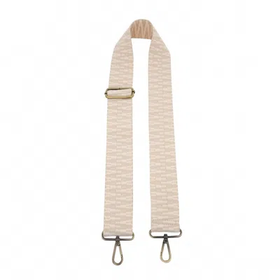 Jen & Co. Women's Aztec Adjustable Crossbody Bag Purse Guitar Strap In Creamy Beige In Gold