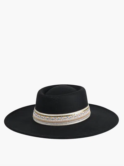 Jen & Co. Women's Blaze Multi Trim Fedora Hat In Black