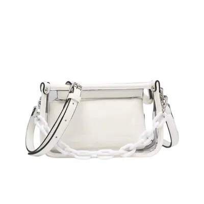 Jen & Co. Women's Clear Crossbody With Chain Strap In White