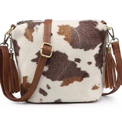 Jen & Co. Women's Cow Print Crossbody Bag In Brown