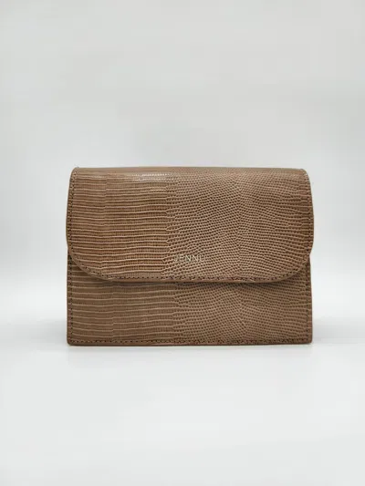 Jen & Co. Women's Crocodile Embossed Crossbody Purse In Taupe In Brown