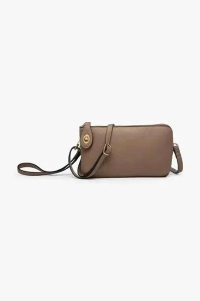 Jen & Co. Women's Crossbody Wristlet Handbag In Clay In Gray
