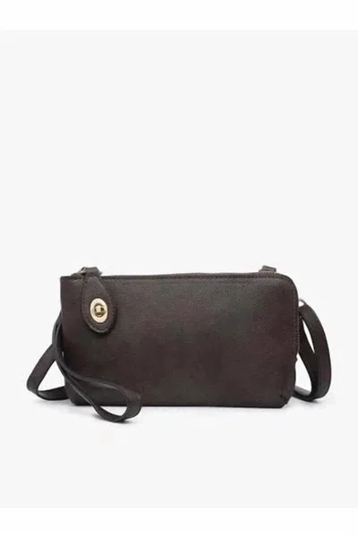 Jen & Co. Women's Crossbody Wristlet Handbag In Coffee In Black