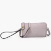 Jen & Co. Women's Crossbody Wristlet With Twist Lock Closure In Dusty Lavender In Yellow