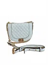 Jen & Co. Women's Diana Quilted Push-lock Crossbody Bag In White