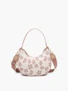 Jen & Co. Women's Donnatella Floral Half Moon Crescent Satchel Bag In Taupe In Grey