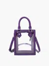 Jen & Co. Women's Elise Vegan Clear Rectangular Crossbody Bag In Purple In Purple