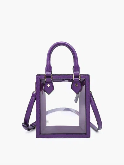 Jen & Co. Women's Elise Vegan Clear Rectangular Crossbody Bag In Purple