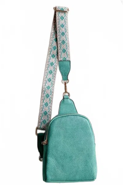 Jen & Co. Women's Ellen Guitar Strap Sling Bag In Turquoise In Blue