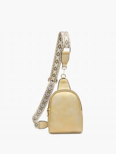 Jen & Co. Women's Ellen Sling Bag With Guitar Strap In Gold