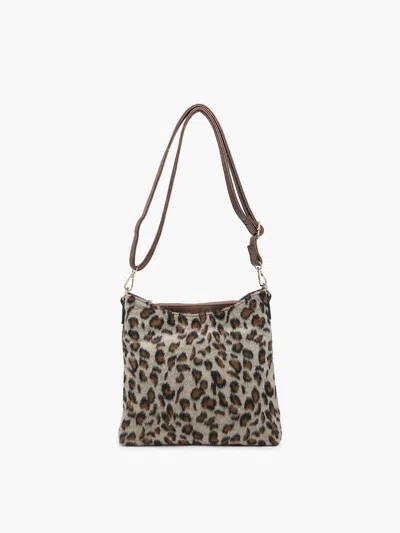 Jen & Co. Women's Emma Vegan Crossbody Bag In Cheetah Khaki/brown In Multi