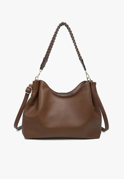 Jen & Co. Women's Grace Vegan Whipstitch Tote Bag In Brown In Orange