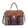 Jen & Co. Women's Harlow Aztec Embroidered Satchel Bag In Brown In Multi