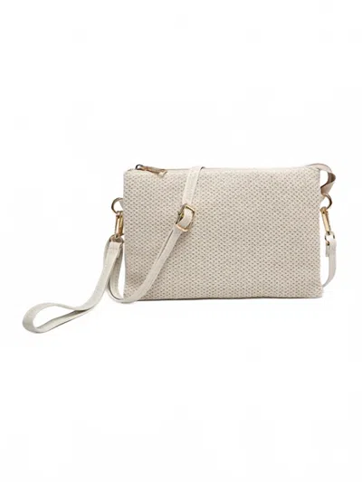 Jen & Co. Women's Izzy Vegan Straw Crossbody Handbag In Off White In Red