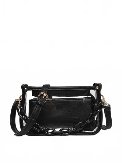 Jen & Co. Women's Jessica Clear Duo Crossbody Bag In Black In Blue