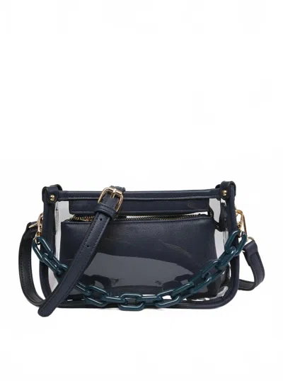 Jen & Co. Women's Jessica Clear Duo Crossbody Bag In Navy