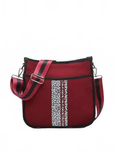 Jen & Co. Women's Jolee Striped Crossbody Bag In Cheetah - Burgundy In Multi