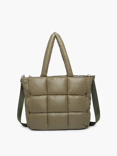 Jen & Co. Women's Kiersten Puffer Hobo Bag With Strap In Olive In Green