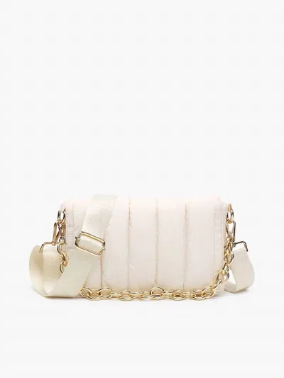 Jen & Co. Women's Lala Quilted Chain Crossbody Purse In Off White