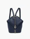 Jen & Co. Women's Linnette Foldover Clasp Backback W/ Zip Compartment In Navy In Blue