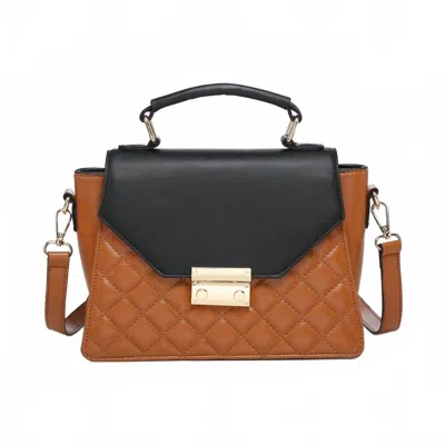 Jen & Co. Women's Lou Crossbody Bag With Push Lock In Black/brown