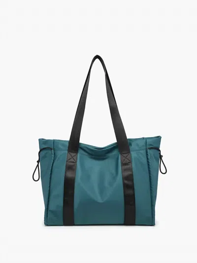 Jen & Co. Women's Lydia Drawstring Nylon Tote Bag In Peacock In Pattern
