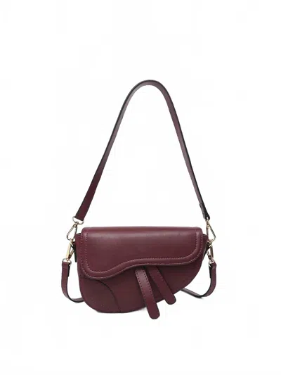 Jen & Co. Women's Marisol Asymmetrical Saddle Bag In Merlot In Red