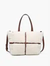 Jen & Co. Women's Marlene Luxe Sherpa Tote Bag In Brown/white