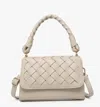 Jen & Co. Women's Marlowe Woven Satchel With Braided Handle In Greige