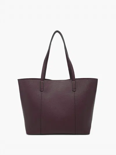 Jen & Co. Women's Millie Classic Paneled Tote Bag In Dark Plum In Red