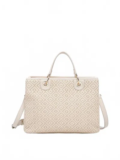 Jen & Co. Women's Nancy Woven Diamond Tote Bag In Off White